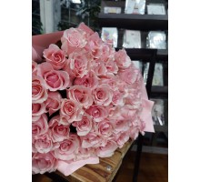 Букет из 51 розовых роз (С лентой)
