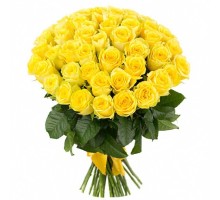 Букет из 51 желтой розы с лентой