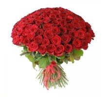 Букет из 101 красной розы (С лентой)