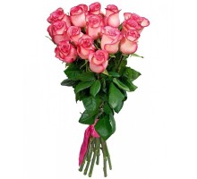 Букет из 15 розово-белых роз (С лентой)