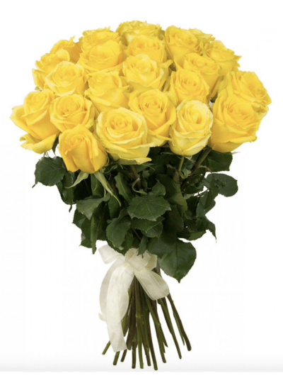 Букет из 25 желтых роз (с лентой)