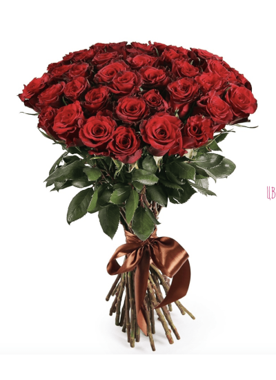 Букет из 35 красных роз (с лентой)