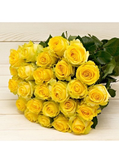 Букет из 35 желтых роз (с лентой)