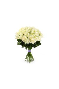Букет из 35 белых роз (с лентой)