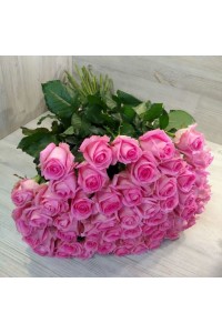 Букет из 35 розовых роз (с лентой)