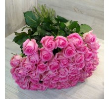 Букет из 35 розовых роз (с лентой)