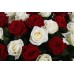 Корзина из 51 белой и красной розы
