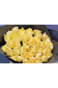 Букет пионовидных желтых тюльпанов (41 шт.)